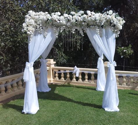 Wedding Canopy With Faux White And Cream And Orchid Floral Band Adelaide