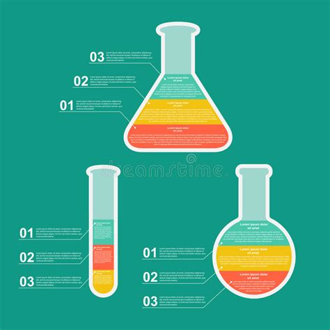 Set Flat Modern Infographic On Science And Medicine Stock Vector