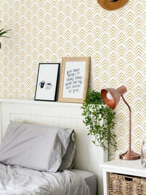 Yellow Chevron Wallpaper Peel And Stick Or Non Pasted