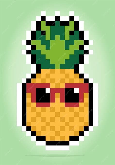 Píxel De 8 Bits De Piñas Frutas Para Activos De Juegos Y Patrones De