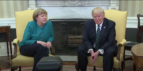 Trump Awkwardly Refused To Shake Angela Merkels Hand At A Photo Op