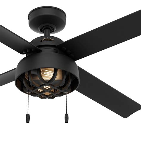 Hunter Fan 52 Inch Contemporary Matte Black Ceiling Fan With Light Kit 840304141784 Ebay