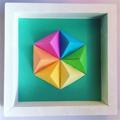 Origami Geometric Paper Wall Cuadro Papel Diy Paper Wall Art Piece 3d Paper Pyramid Craft