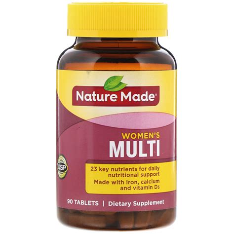 Nature Made Multi For Her With Iron Calcium 90 Tablets Gluten Free No