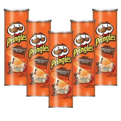 5 Pack Pringles Buffalo Ranch Potato Crisps Chips 55 Oz Canister