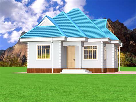 Two Bedroom House Plan Design With A Kitchen In Tanzania
