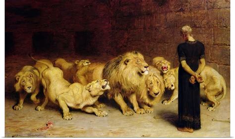 Poster Print Wall Art Entitled Daniel In The Lions Den 1872 Ebay
