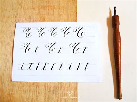 Caligrafía Copperplate ¿cómo Escribir La Letra T Letras En