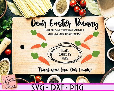 Dear Easter Bunny SVG Easter Bunny Cutting Board SVG Easter - Etsy