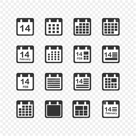 Calendar Dates Vector Png Images Calendar And Date Icon Set Vector