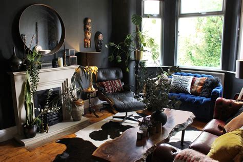Dark And Moody Maximalist Uk House Decorated On A Budget Apartment