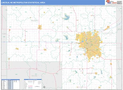 Lincoln Ne Metro Area Zip Code Wall Map Basic Style By Marketmaps