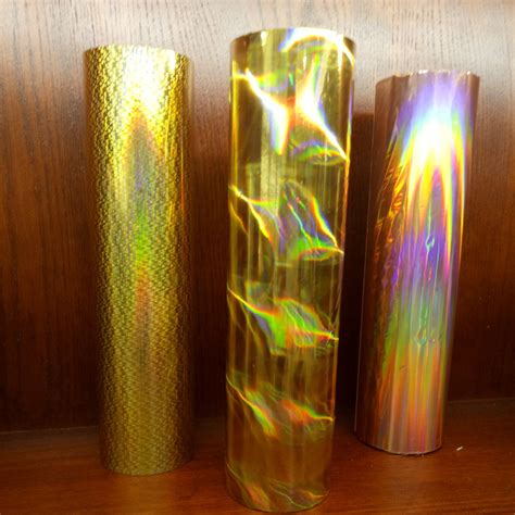 Golden Holographic Foil Hot Stamping For Paperplasticleather China