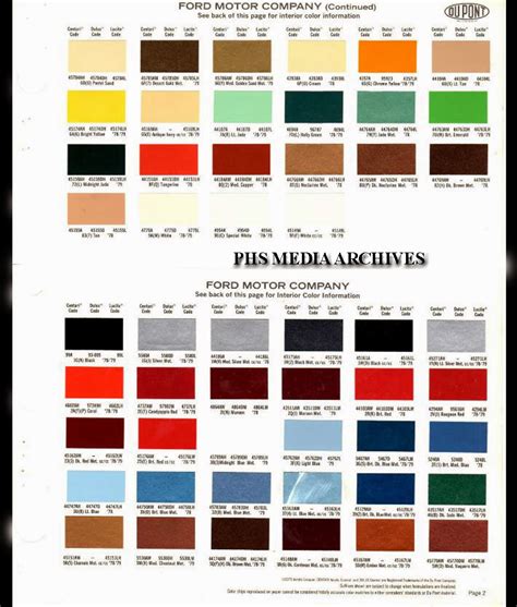 ️ford Paint Color Codes Free Download