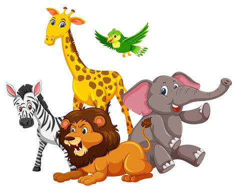 Group Of Wild Animals 604981 Vector Art At Vecteezy