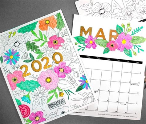 Printable Coloring Calendar 2019 2020 Images