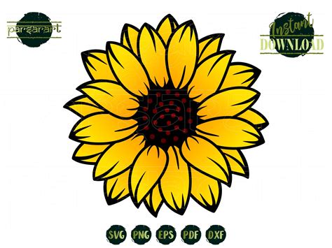 Sunflower SVG Layered Floral SVG Sunflower Clipart Flower | Etsy