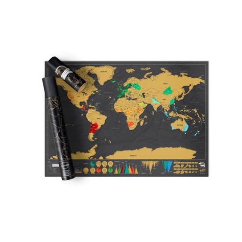Scratch Map Deluxe Edition Personalised World Map Poster Travel T