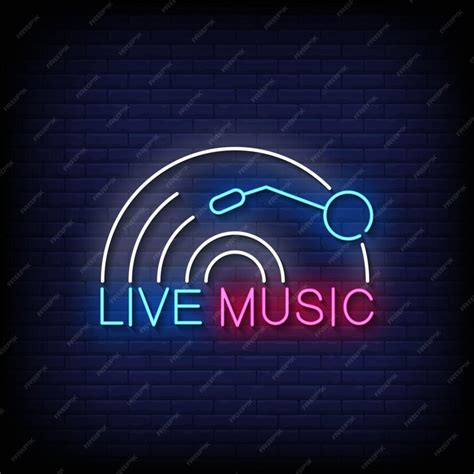 Premium Vector Live Music Neon Signs Style Text Vector