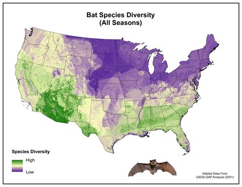 Bat Species Diversity In The Us Based On Habitat Suitability Data