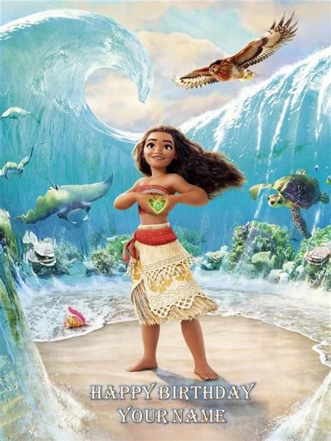 Moana Edible Cake Topper Etsy Image Birthday Cake Disney Princess