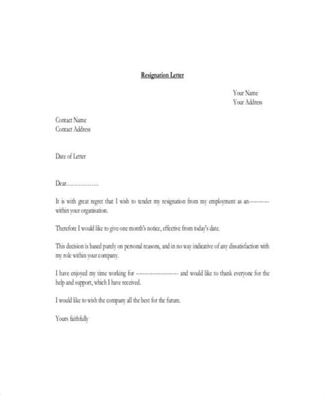 21 Simple Resignation Letters Free And Premium Templates