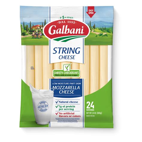 Galbani Part Skim Mozzarella String Cheese 24 Oz 24 Ct Walmart Com