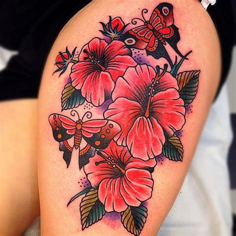 Top 50 Hibiscus Tattoos On Thigh In Different Style
