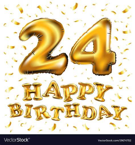 Happy Birthday 24 Years Anniversary Joy Royalty Free Vector