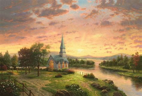 Sunrise Chapel By Thomas Kinkade Cv Art And Frame