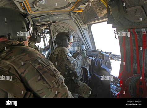 Us Ch 47f Chinook Helicopter Crew Chiefs From Task Force Flying