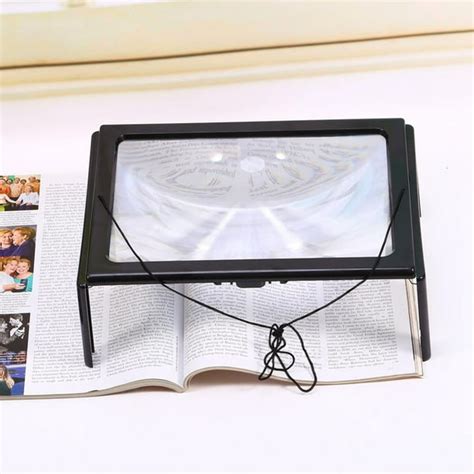 walfront large a4 page hands free 3x magnifying glass with light led magnifier reading ejoyous
