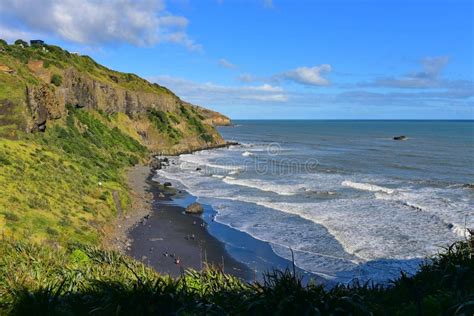 Scenic Black Sand Muriwai Beach In North Island Stock Photo Image Of