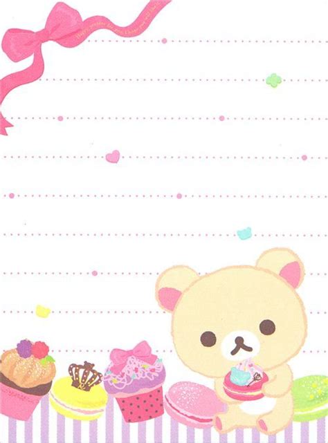 San X Rilakkuma White Bear Mini Memo Pad With Sweets Letter Paper