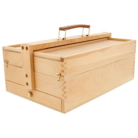 Us Art Supply Large Multi Function Wooden Artist Tool And Brush Storage Box Craft Storage Box