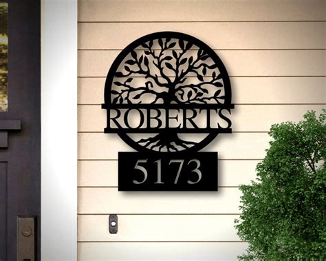 Metal Address Plaque For House Address Sign House Number Etsy House