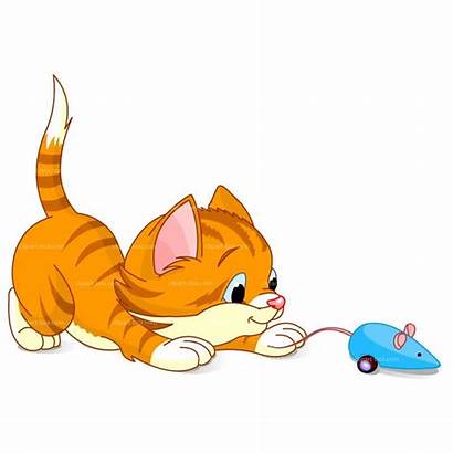Kitten Clipart Cat Clip Playing Mouse Yarn