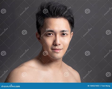 Closeup Of Handsome Young Asian Man Face Stock Image Image Of Fashion