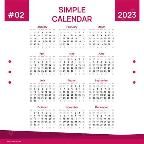 Modelo De Design De Calendário Vermelho 2023 Png Calendário Planejador Calendário 2023