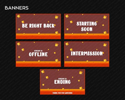 Fall Orange Twitch Streaming Overlay Premade Twitch Png Etsy