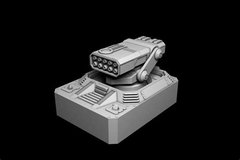 Rocket Turret For Spaceship 3d Cgtrader