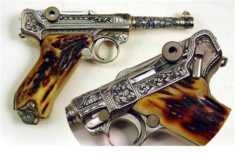 Pimping Weapons Daily Engraved Luger With Horn Grips Provenance