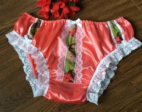 Coral Satin Bikini Panties Girly Sissy Knickers Laceribbonbows 2840 Etsy