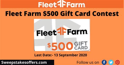 Grab the fantastic $100 off fleet farm offer before it's gone. FleetFarm.com $500 Gift Card Contest | Fleet farm, Gift ...