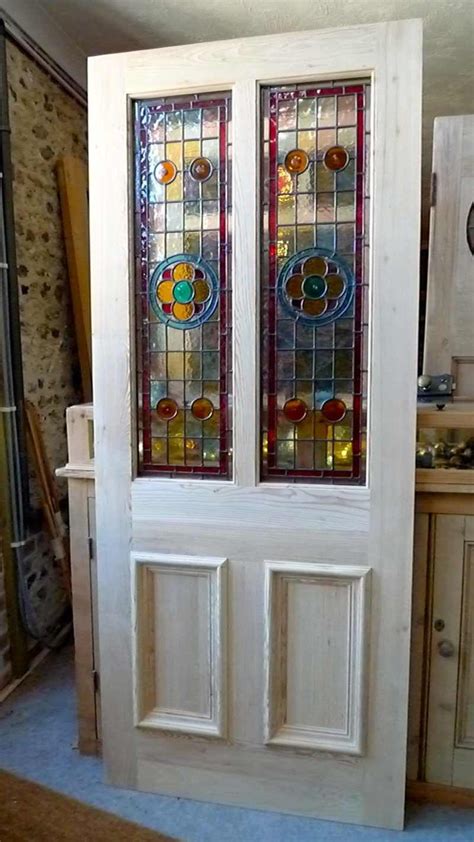 A Beautiful Victorian Style 2 Panel Stained Glass Front Door Stained Glass Door Glass Doors