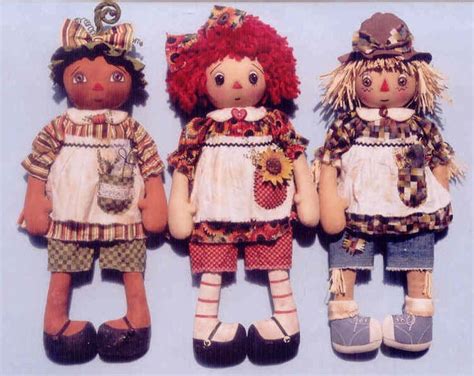 Fall Girls Primitive Cloth Doll Pattern Hhf277 Etsy