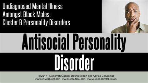 It includes paranoid personality disorder, schizoid personality disorder, and schizotypal personality disorders. ANTISOCIAL PERSONALITY DISORDER - Cluster B Personality ...