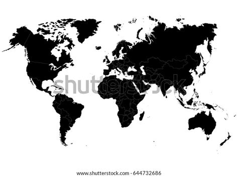 Earth World Map On White Background Stock Vector Royalty Free 644732686