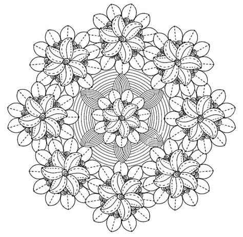 Dibujos De Mandala De Flores Para Adultos Para Colorear Para Colorear