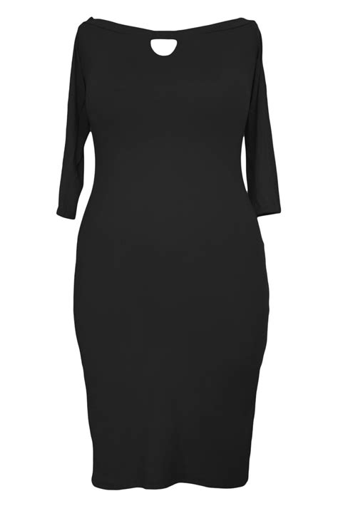 3 4 length sleeve black bodycon sexy plus size dresses online store for women sexy dresses